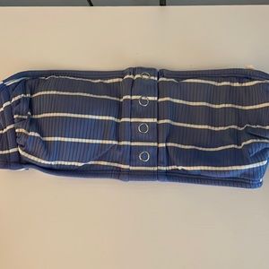 Target blue and white striped bikini top